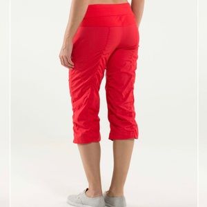 Lululemon Love Red Studio Crops (unlined)